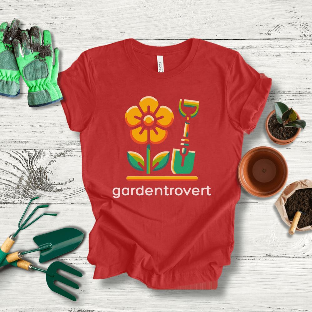 Printify T-Shirt Red / S Gardentrovert T-Shirt