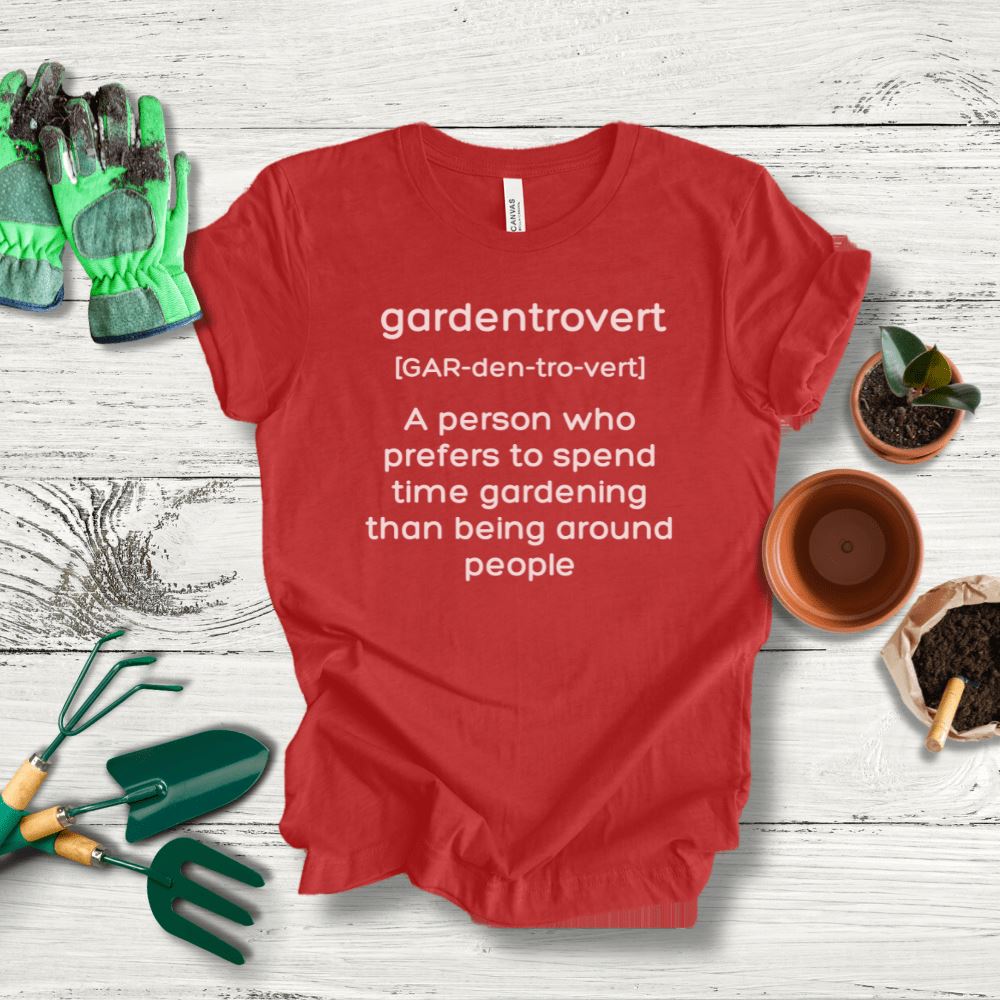 Printify T-Shirt Red / S Gardentrovert T-Shirt