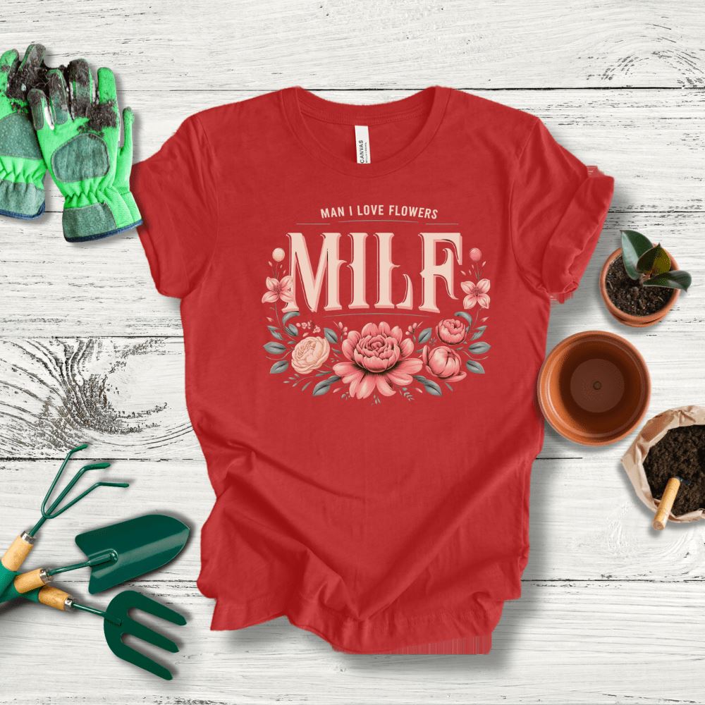 Printify T-Shirt Red / S Man I Love Flowers T-Shirt