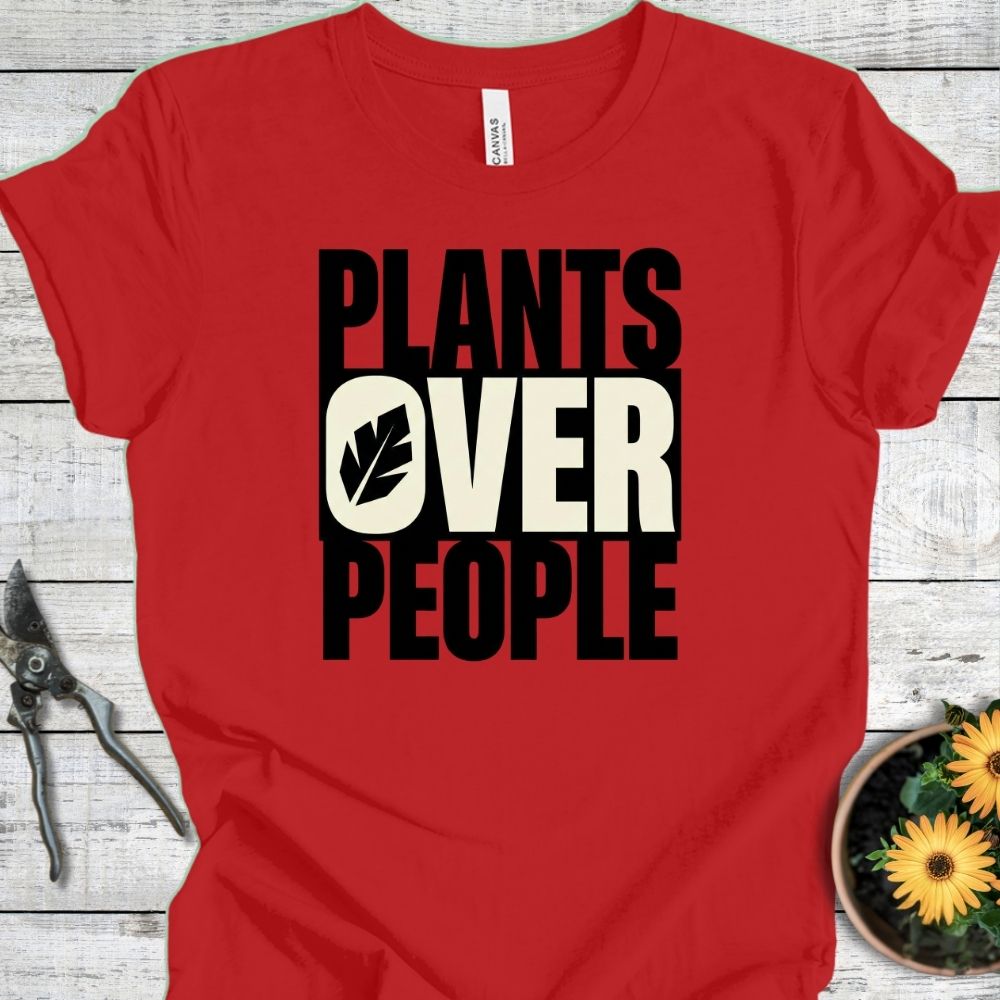 Printify T-Shirt Red / S Plants Over People T-Shirt