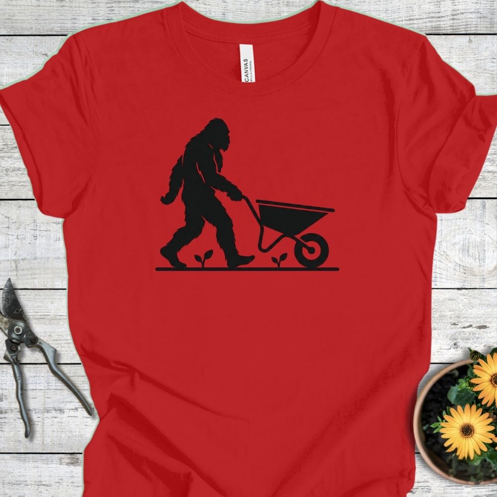 Printify T-Shirt Red / S Squatch Gardener II T-Shirt