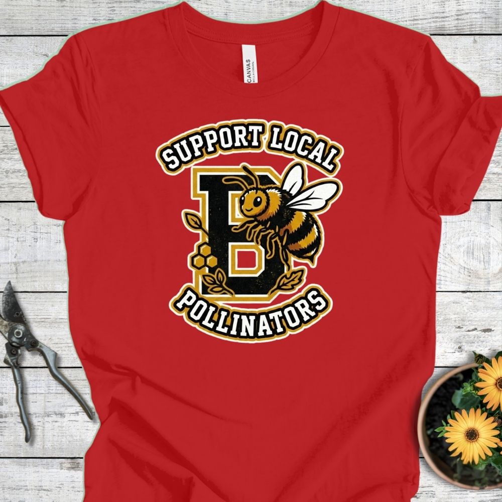 Printify T-Shirt Red / S Varsity Pollinnator T-Shirt