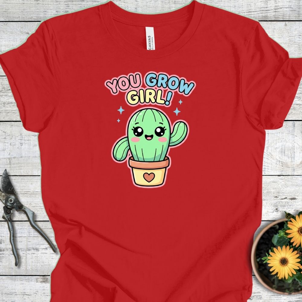 Printify T-Shirt Red / S You Grow Girl T-Shirt
