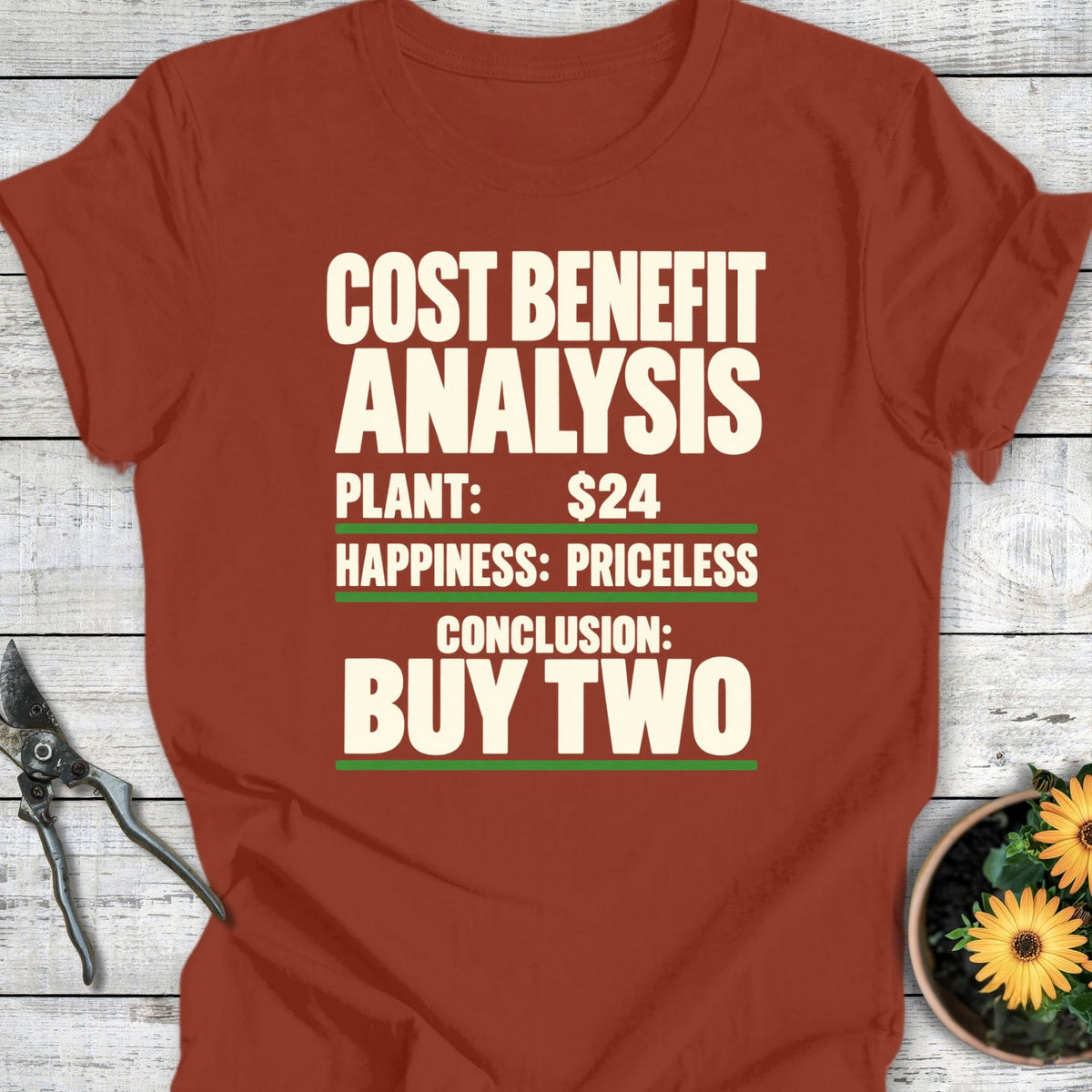 Printify T-Shirt Rust / S Cost Benefit T-Shirt