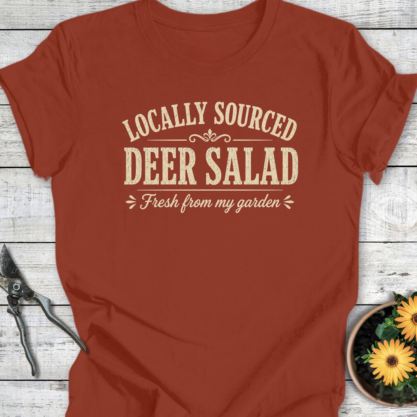 Printify T-Shirt Rust / S Deer Salad II T-Shirt