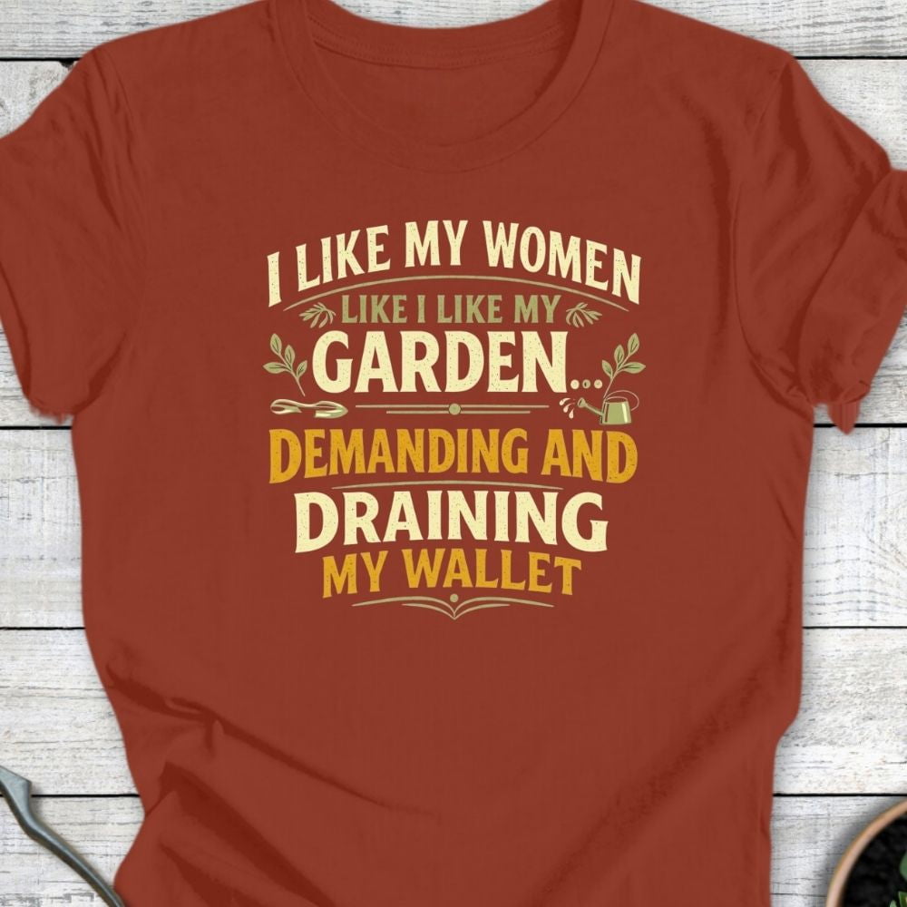 Printify T-Shirt Rust / S Demanding and Draining T-Shirt