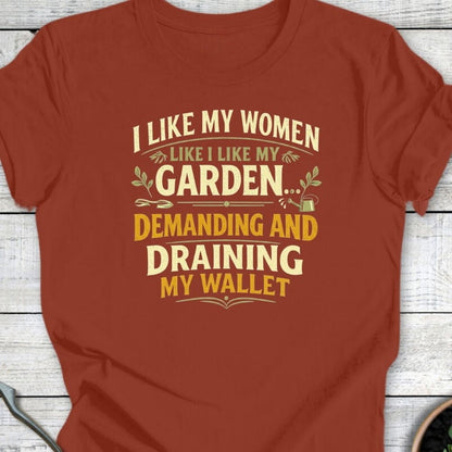 Printify T-Shirt Rust / S Demanding and Draining T-Shirt
