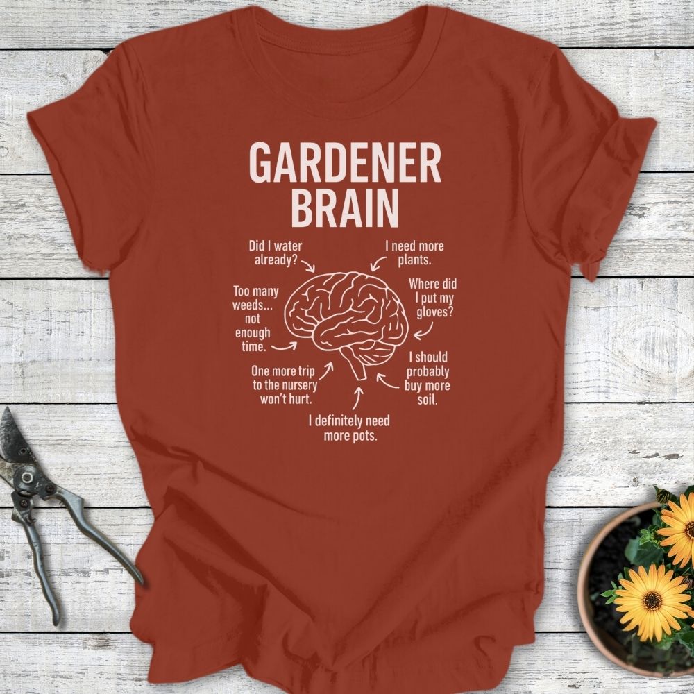 Printify T-Shirt Rust / S Gardener Brain