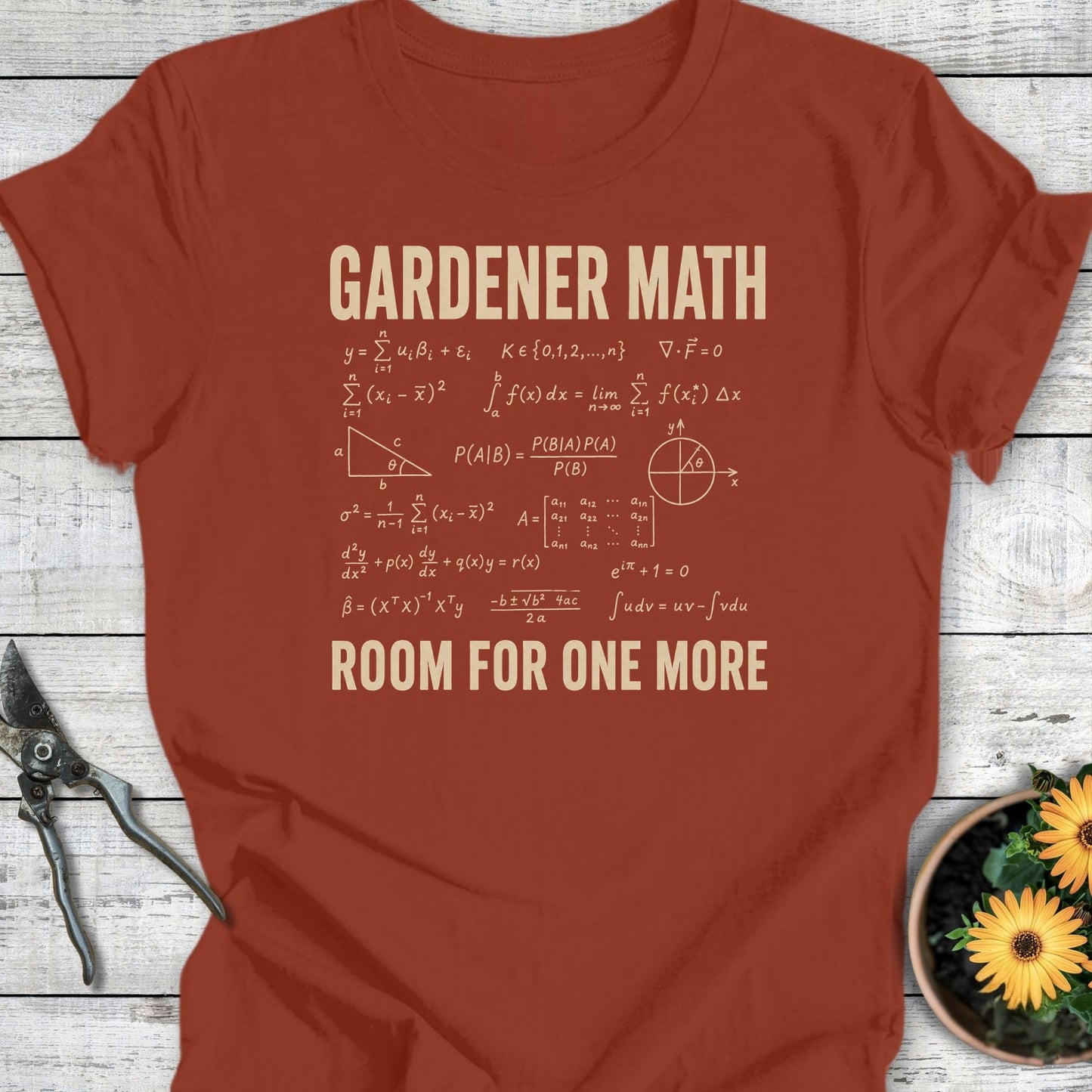Printify T-Shirt Rust / S Gardener Math T-Shirt