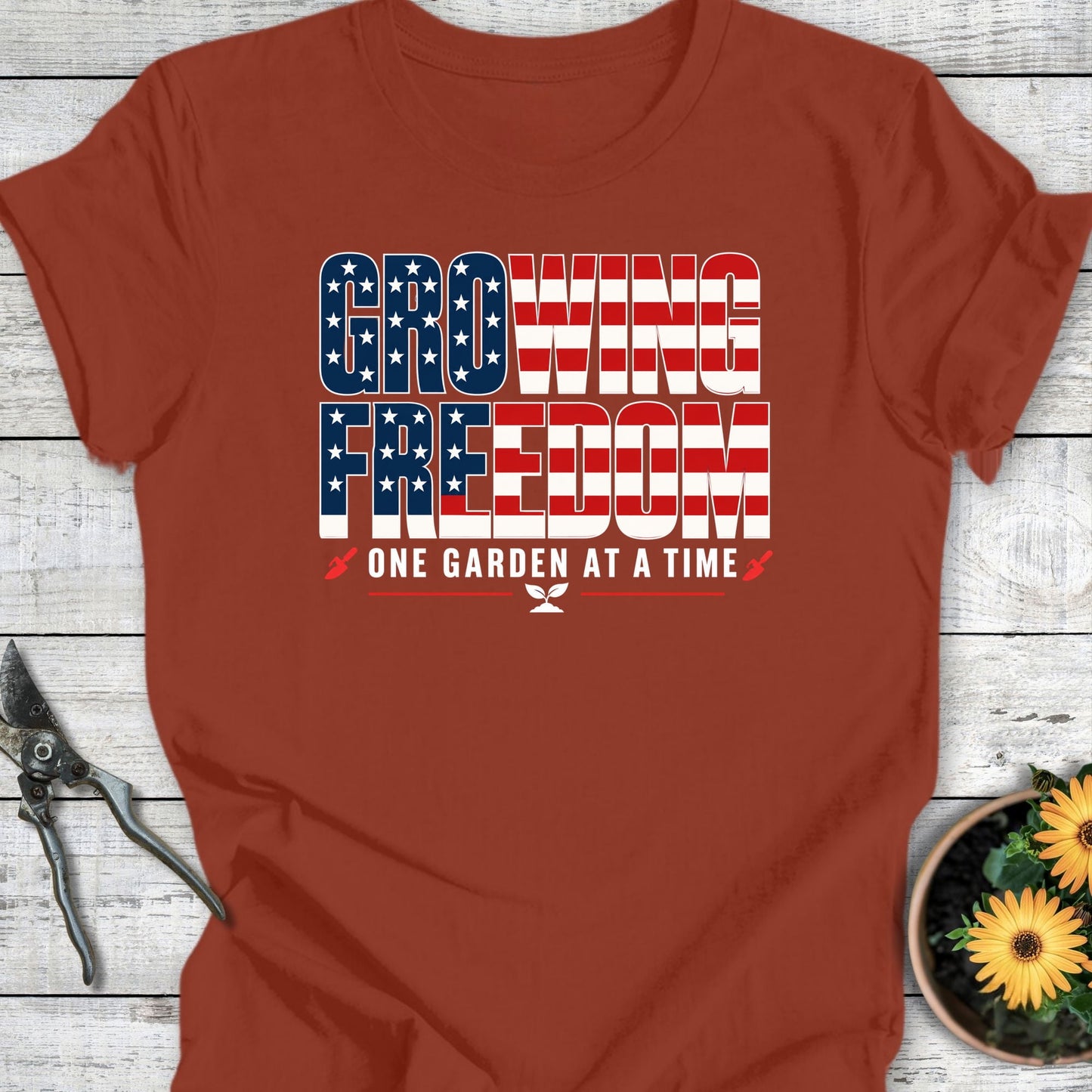 Printify T-Shirt Rust / S Growing Freedom T-Shirt