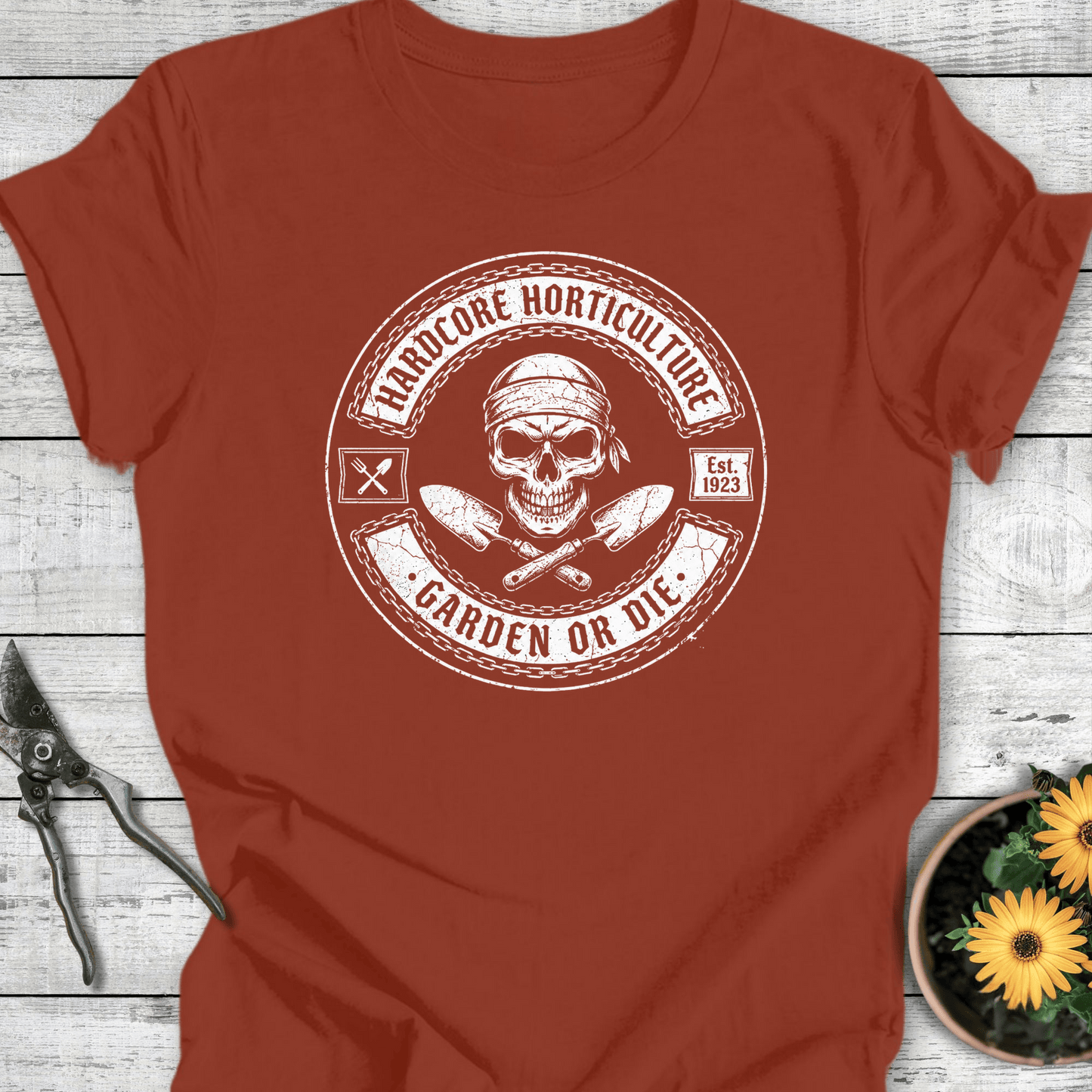 Printify T-Shirt Rust / S Hardcore Garden T-Shirt