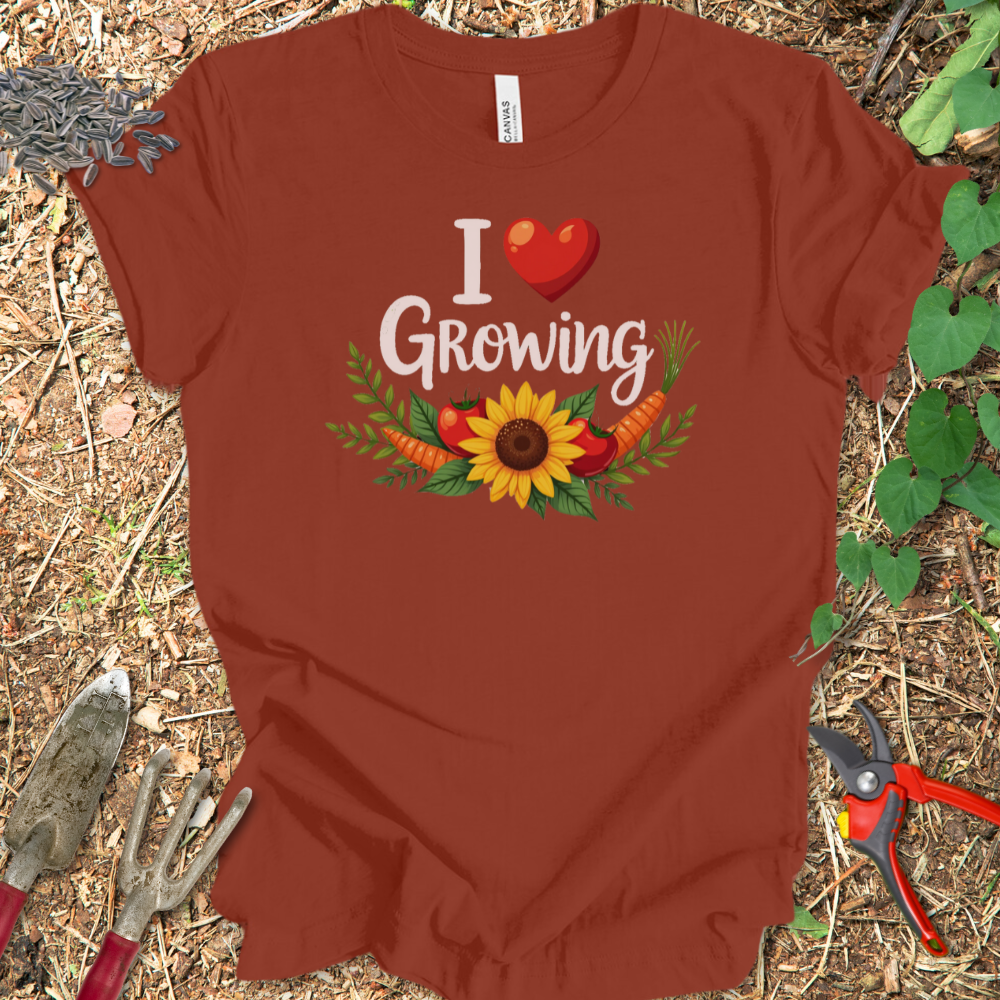 Printify T-Shirt Rust / S I Love Growing