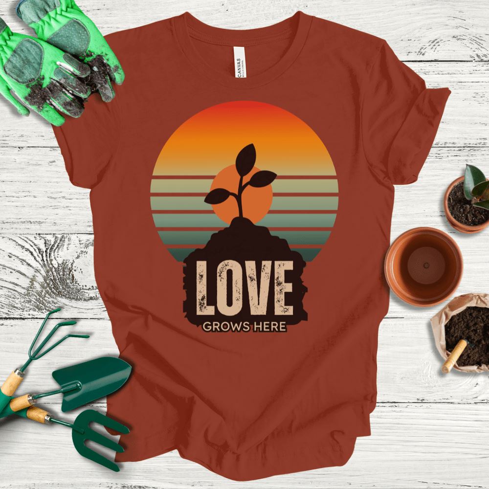 Printify T-Shirt Rust / S Love Grows Here