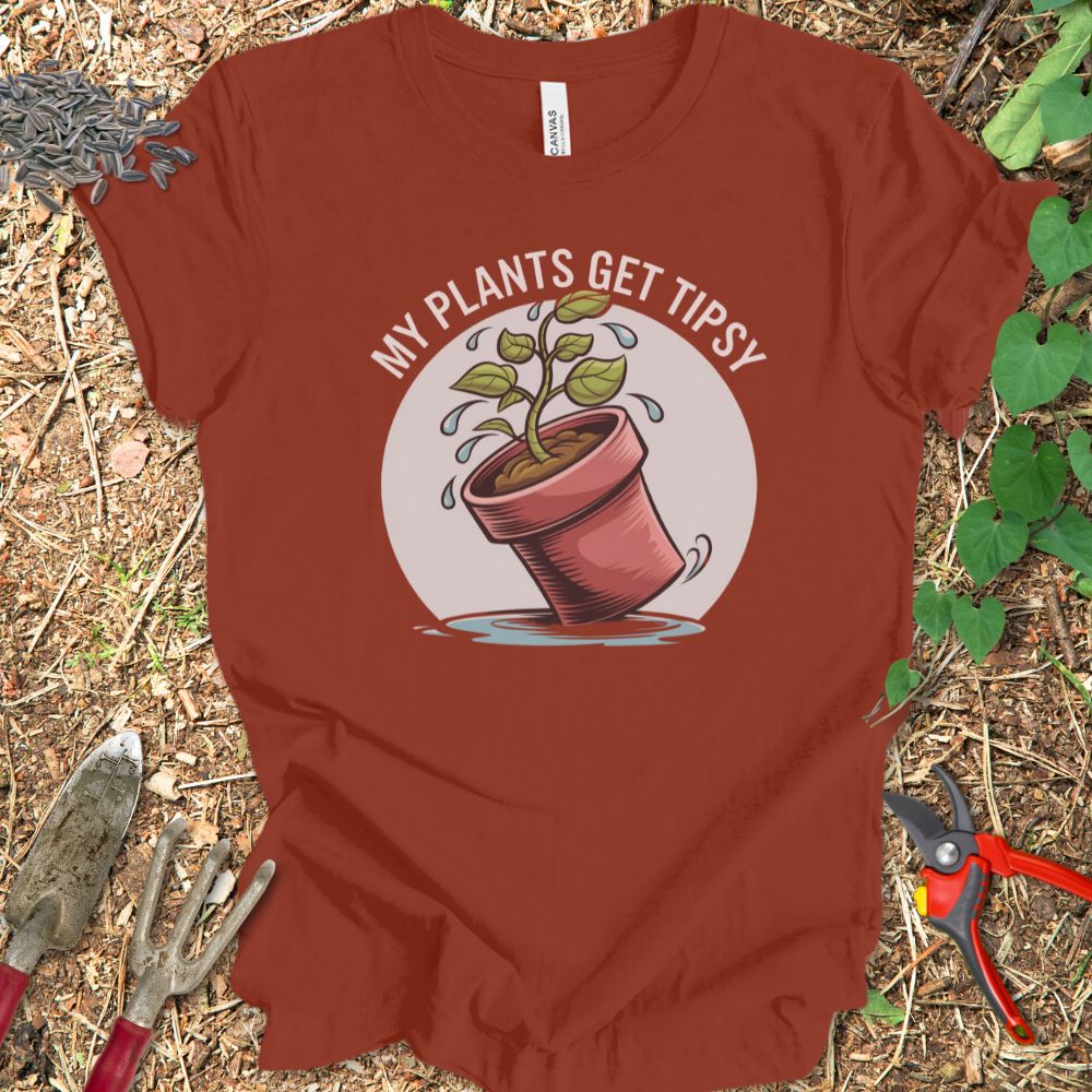 Printify T-Shirt Rust / S My Plants Get Tipsy