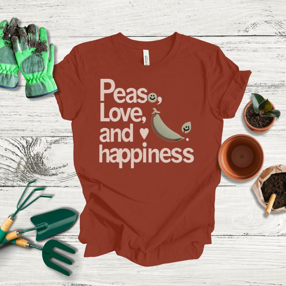 Printify T-Shirt Rust / S Peas Love Happiness T-Shirt