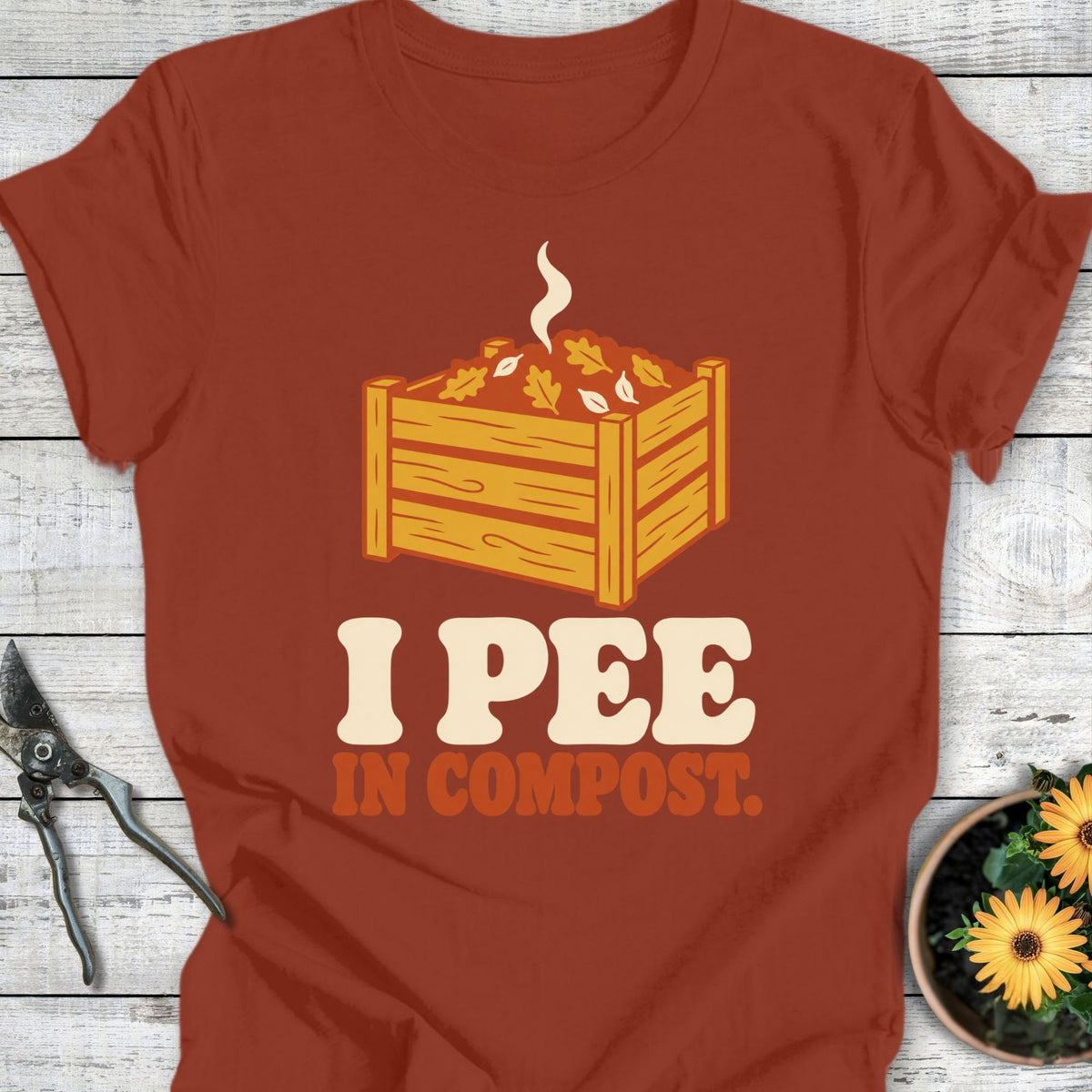 Printify T-Shirt Rust / S Pee in Compost T-Shirt