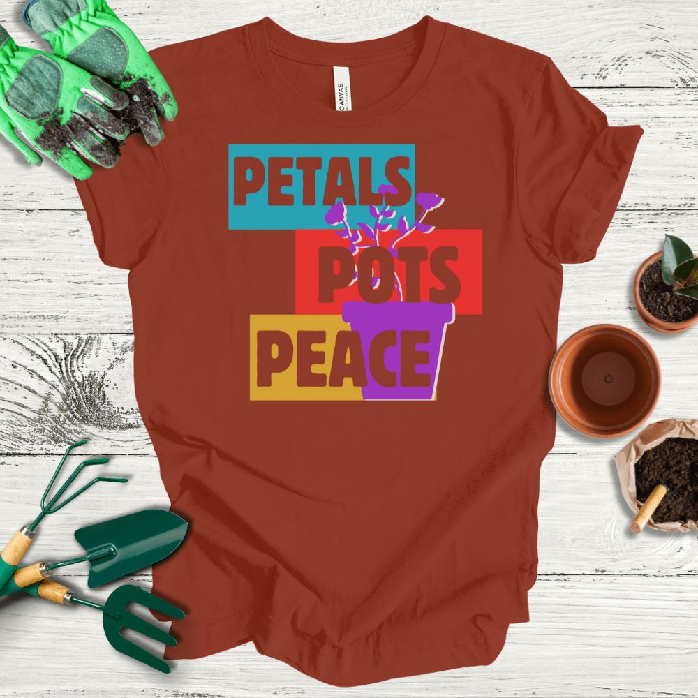 Printify T-Shirt Rust / S Petals Pots and Peace