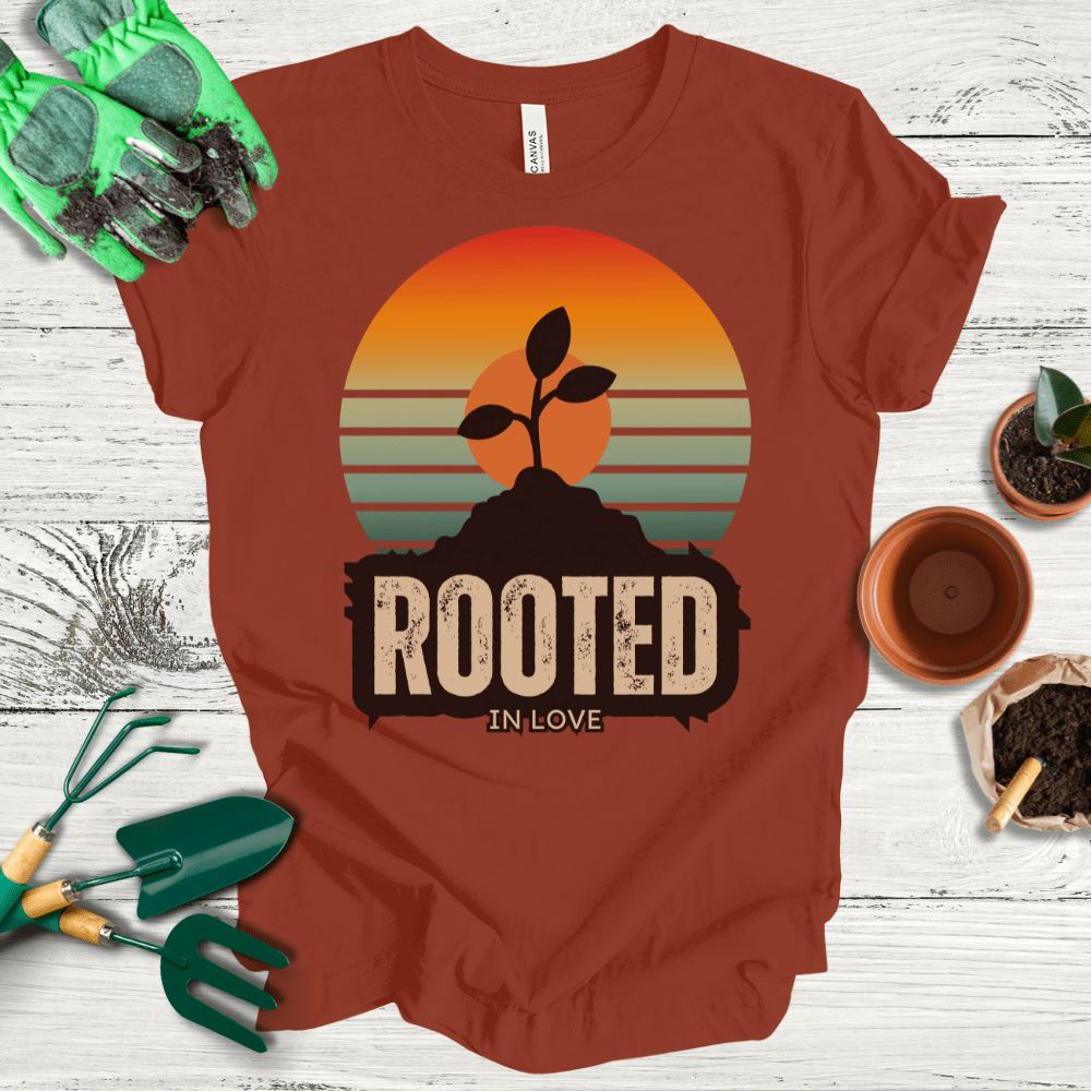 Printify T-Shirt Rust / S Rooted In Love