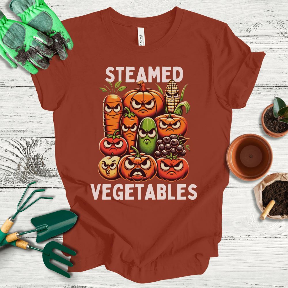 Printify T-Shirt Rust / S Steamed Vegetables