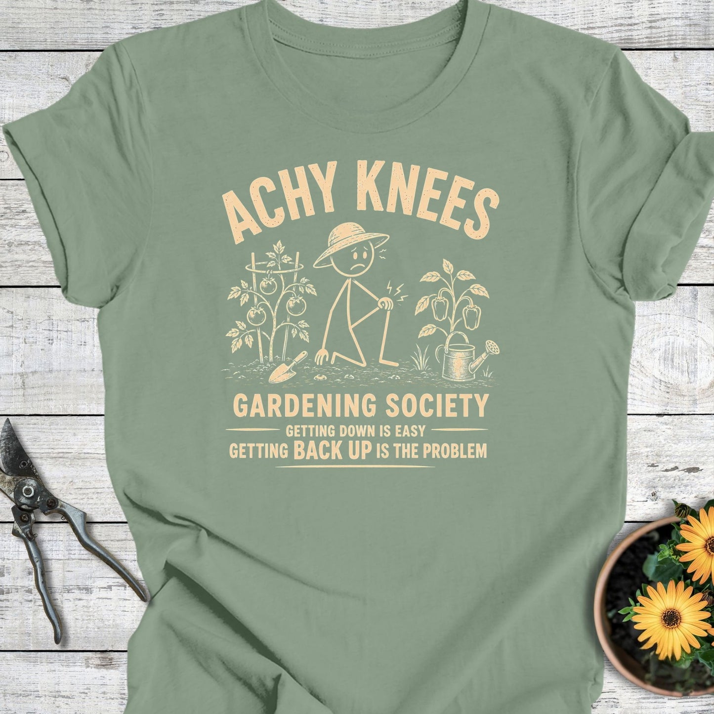 Printify T-Shirt Sage / S Achy Knees T-Shirt