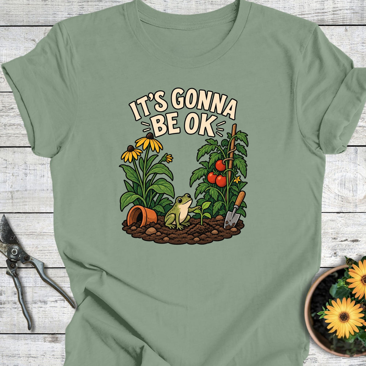 Printify T-Shirt Sage / S Be Ok T-Shirt