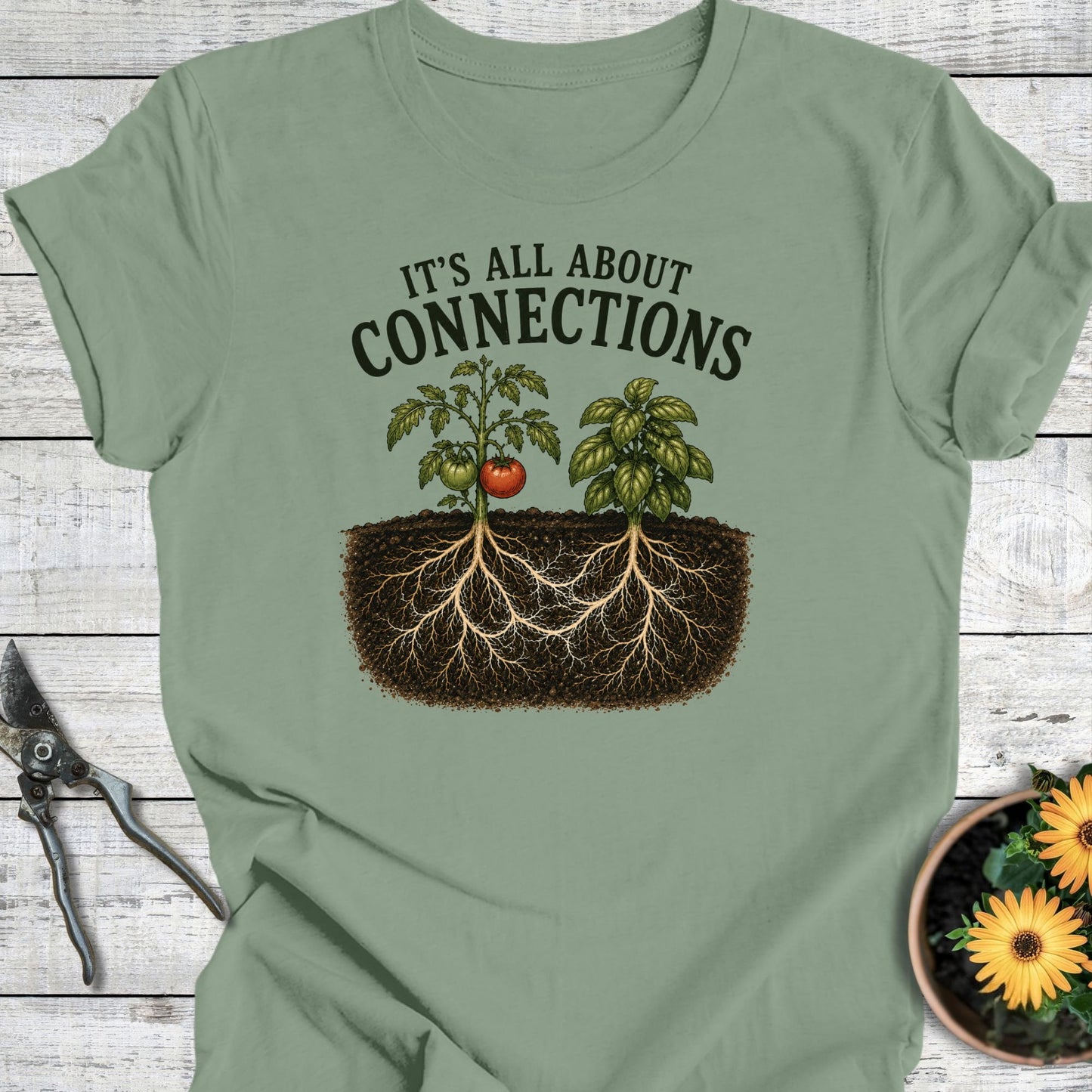 Printify T-Shirt Sage / S Connections T-Shirt