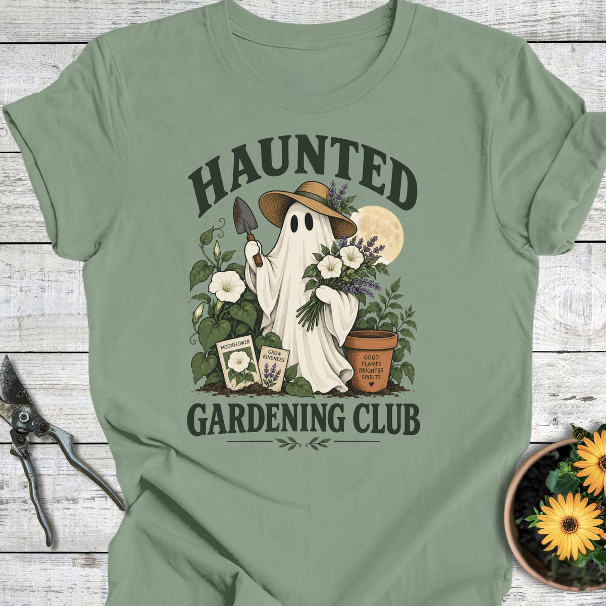 Printify T-Shirt Sage / S Haunted Club T-Shirt