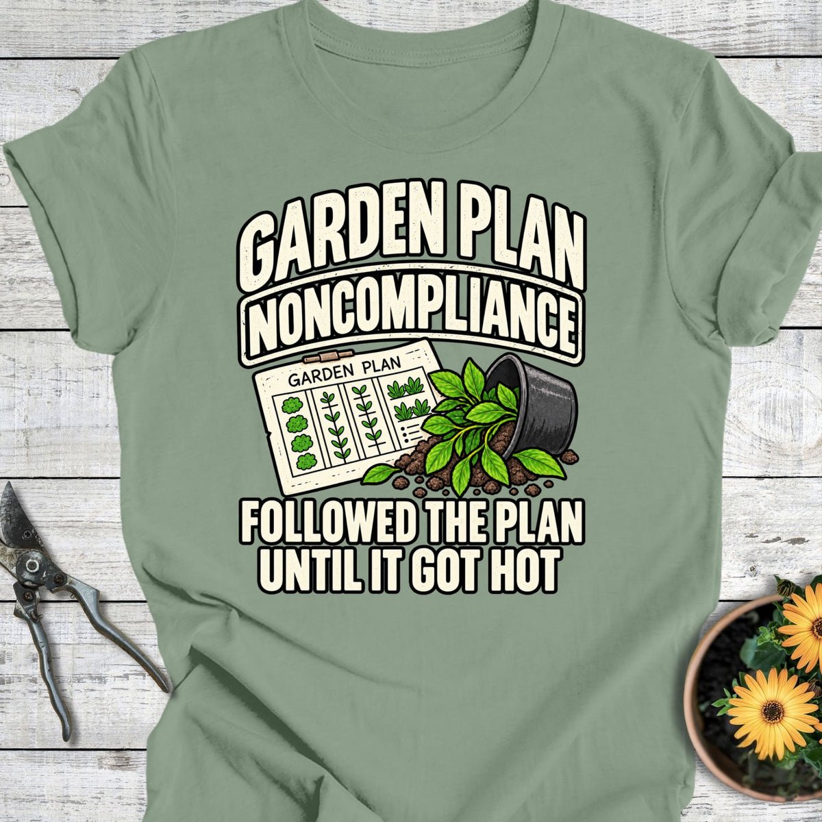 Printify T-Shirt Sage / S Noncompliance T-Shirt