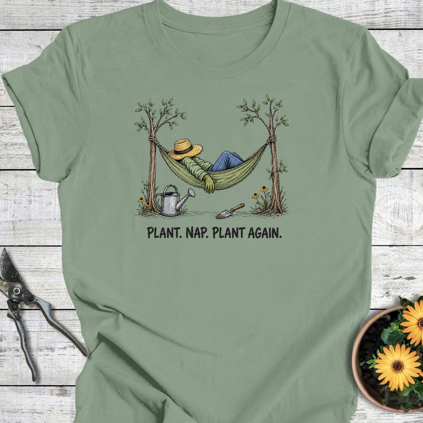 Printify T-Shirt Sage / S Plant Nap T-Shirt