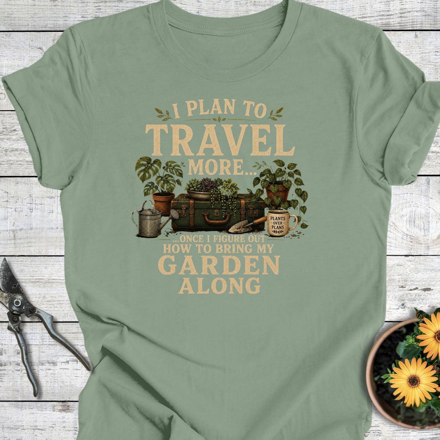 Printify T-Shirt Sage / S Travel More T-Shirt
