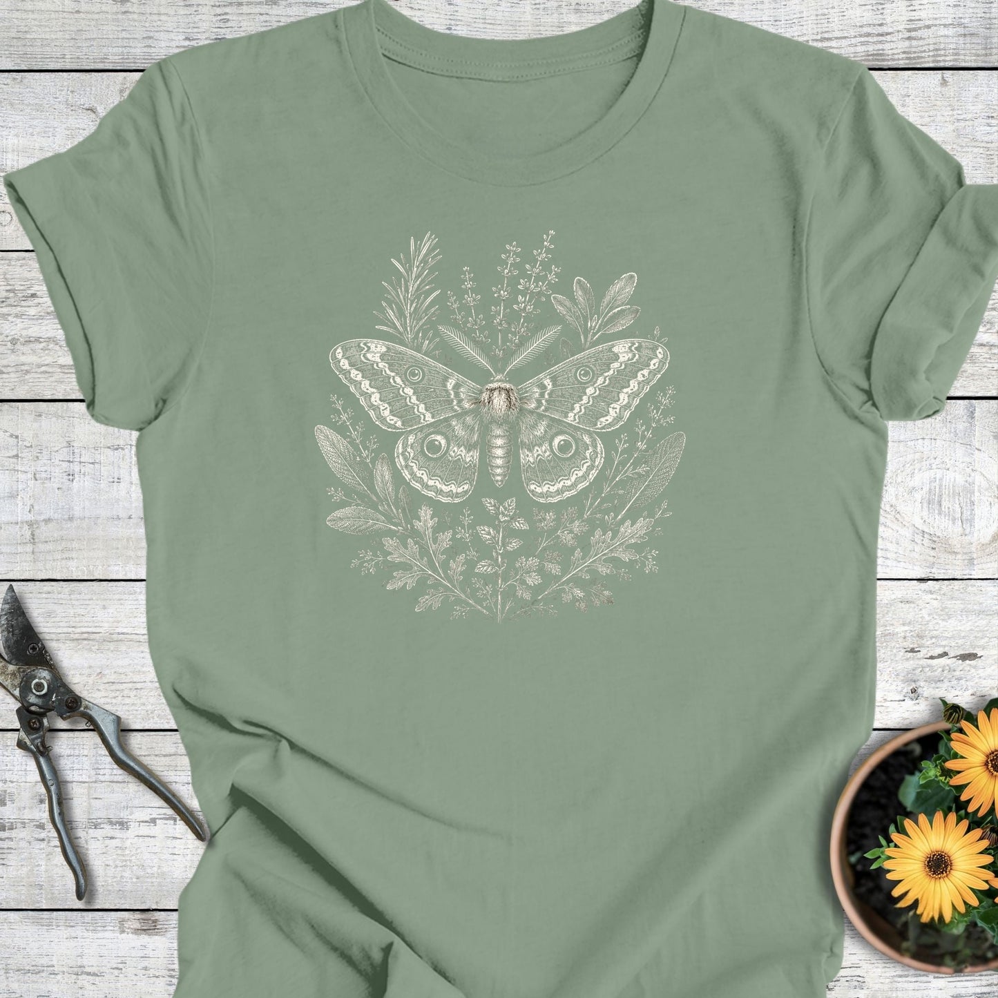 Printify T-Shirt Sage / S Woodland Moth T-Shirt