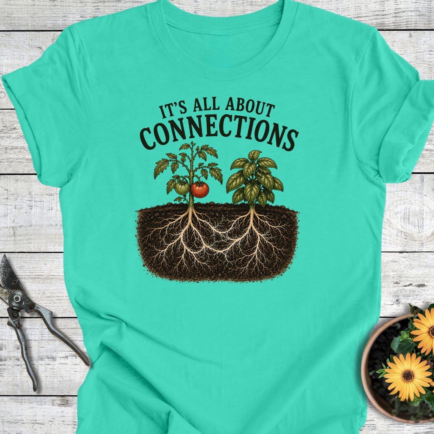 Printify T-Shirt Teal / S Connections T-Shirt