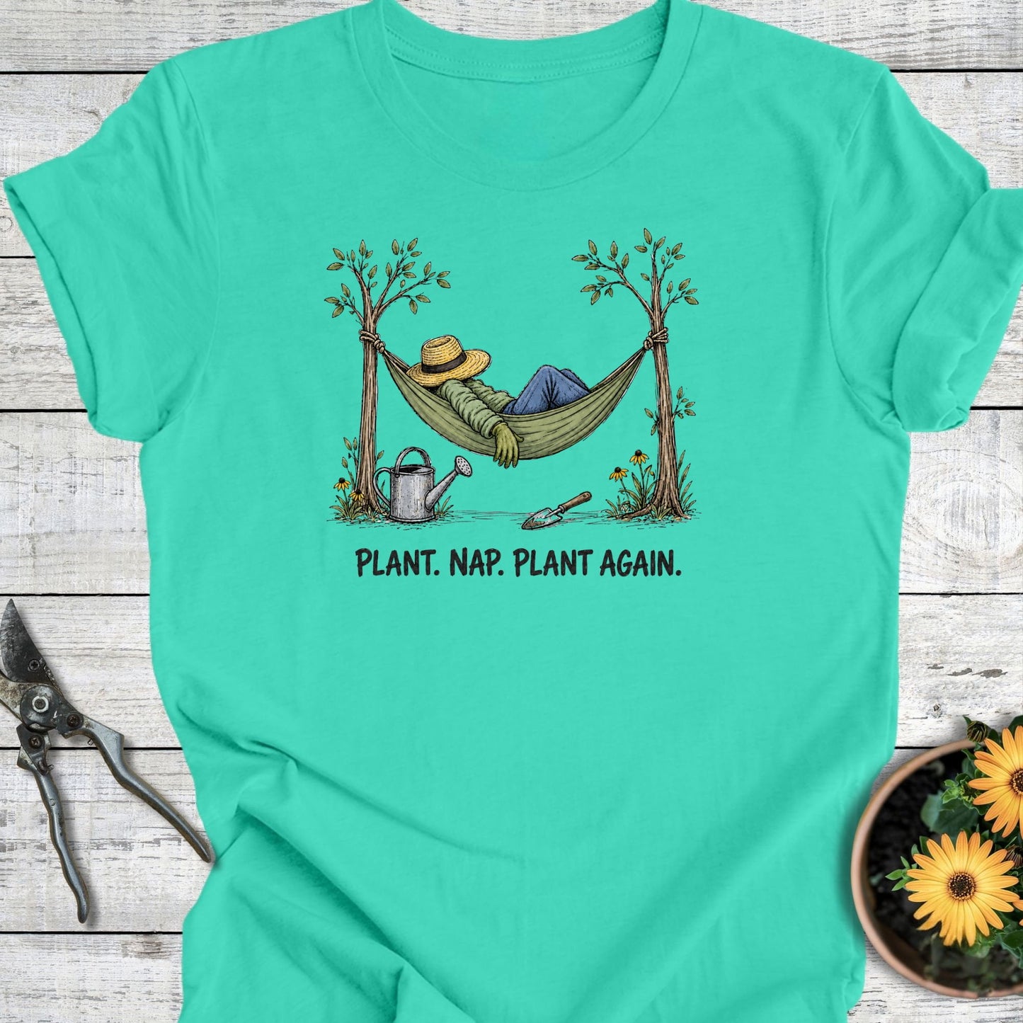 Printify T-Shirt Teal / S Plant Nap T-Shirt