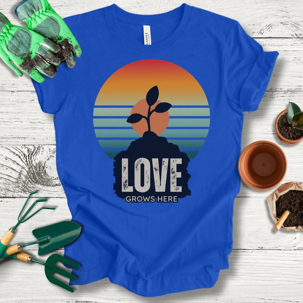 Printify T-Shirt True Royal / S Love Grows Here