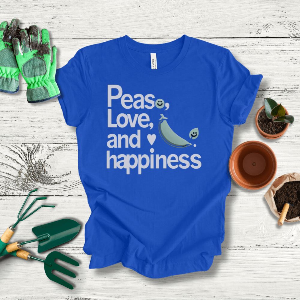 Printify T-Shirt True Royal / S Peas Love Happiness T-Shirt