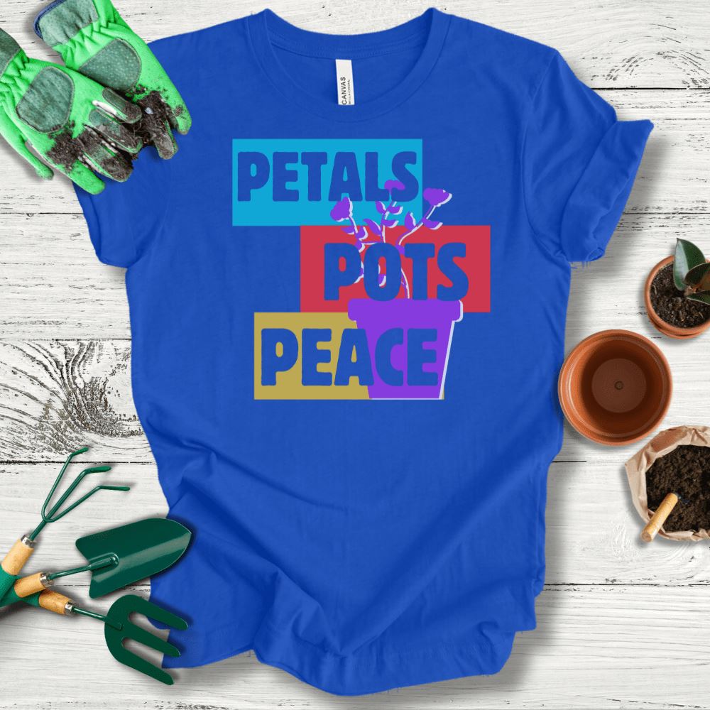 Printify T-Shirt True Royal / S Petals Pots and Peace