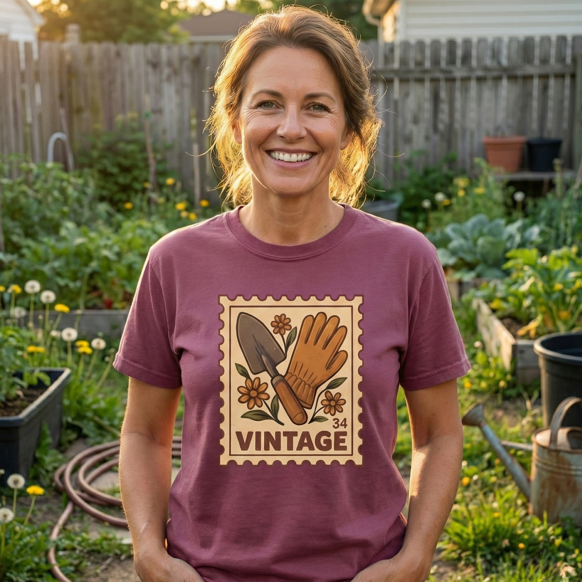 Printify T-Shirt Vintage Gardener T-Shirt