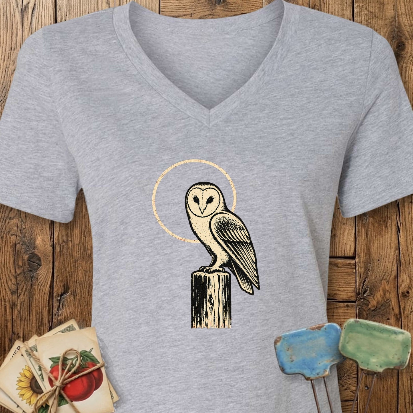 Printify V-Neck Athletic Heather / S Moonlit Watch V-Neck