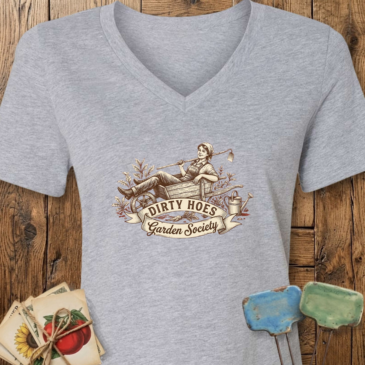 Printify V-Neck Athletic Heather / S Wheelbarrow Royalty V-Neck
