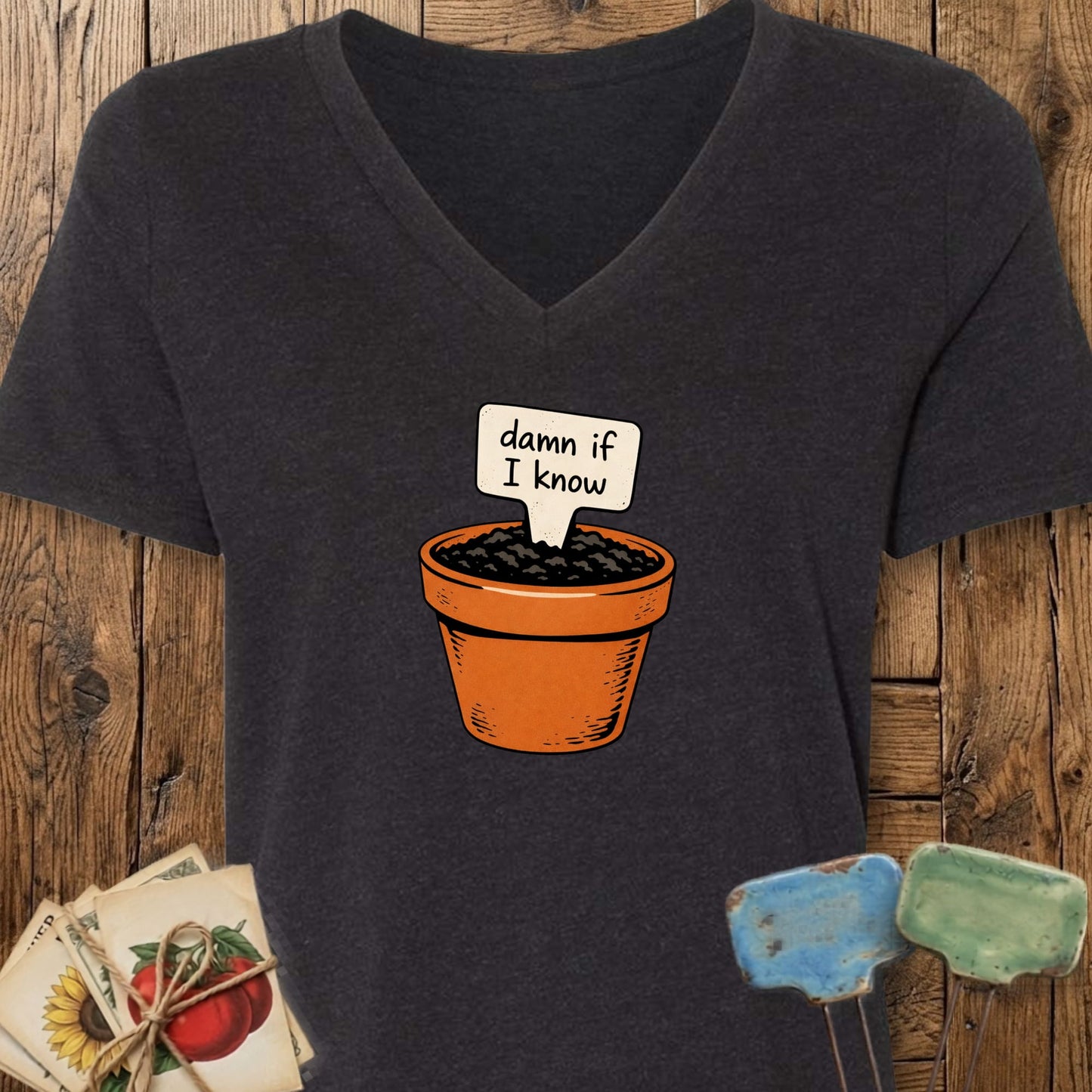 Printify V-Neck Black Heather / M Damn If I Know V-Neck