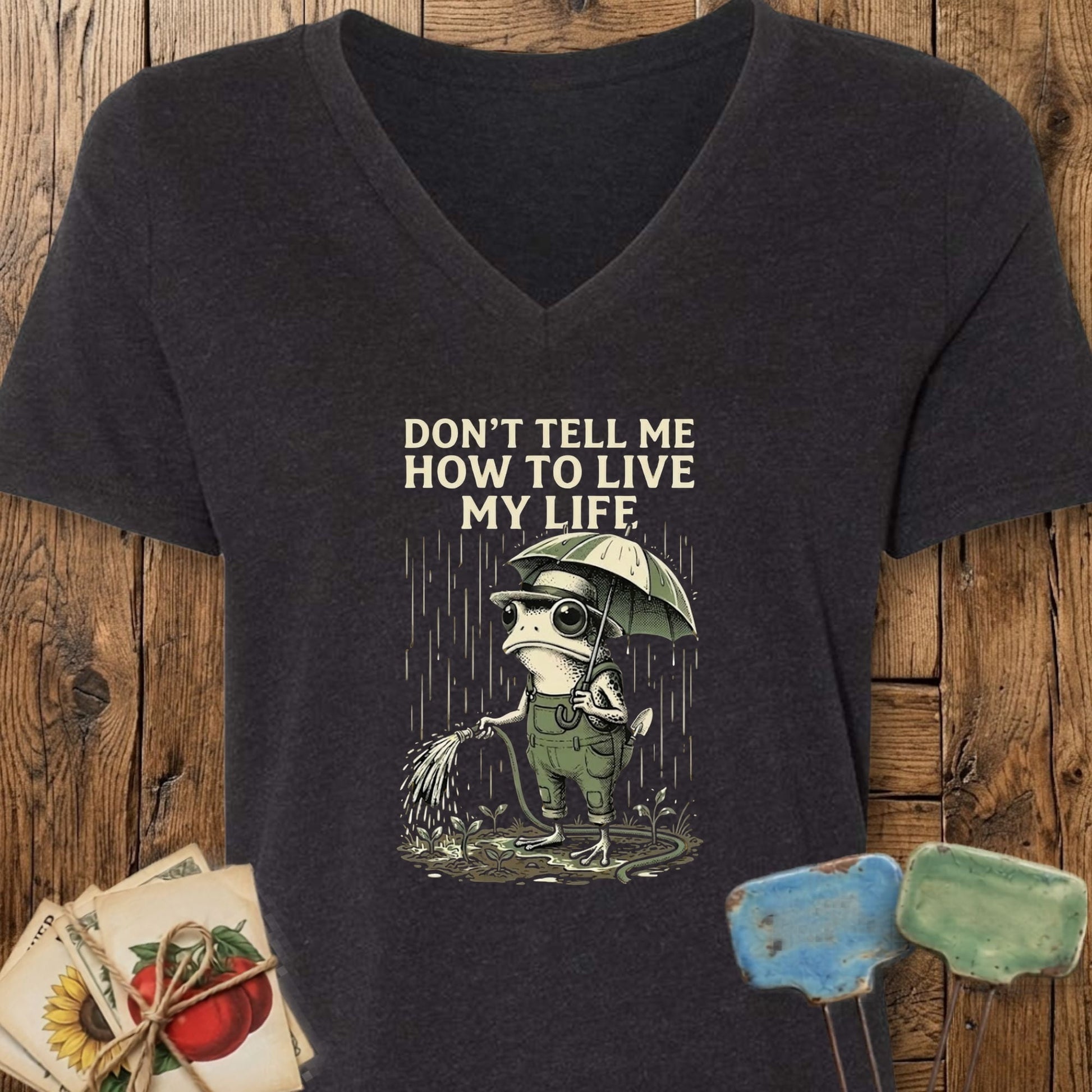Printify V-Neck Black Heather / M Live My Life V-Neck