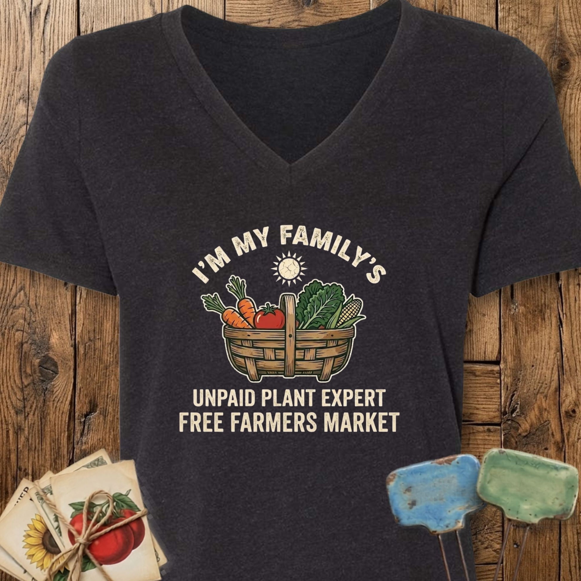 Printify V-Neck Black Heather / M My Family's V-Neck