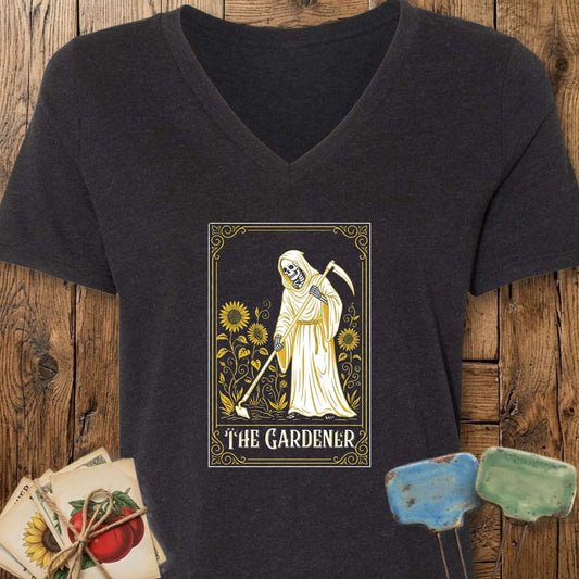 Printify V-Neck Black Heather / M The Gardener Tarot V-Neck