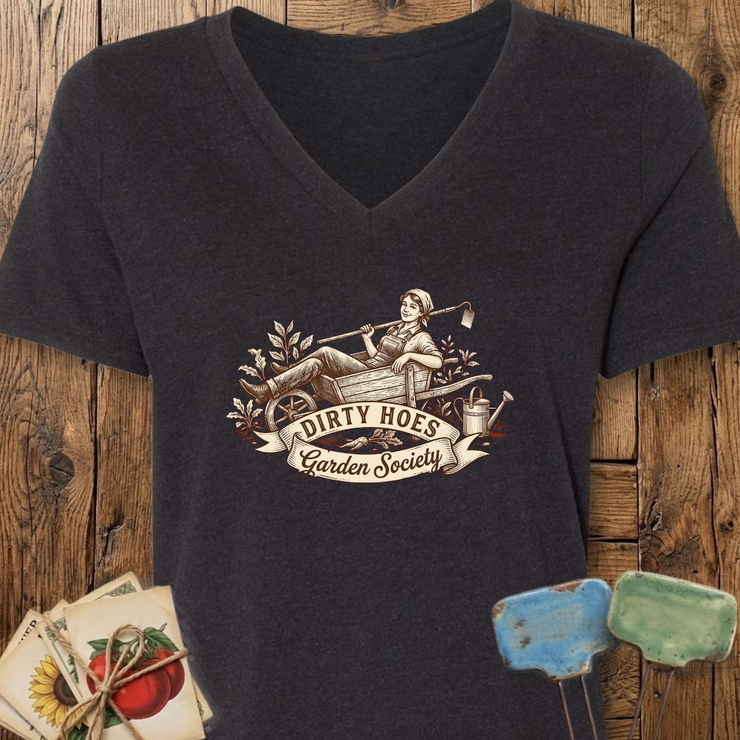 Printify V-Neck Black Heather / M Wheelbarrow Royalty V-Neck
