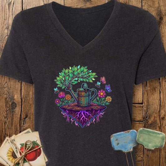 Printify V-Neck Black Heather / S Grower's Heart V-Neck