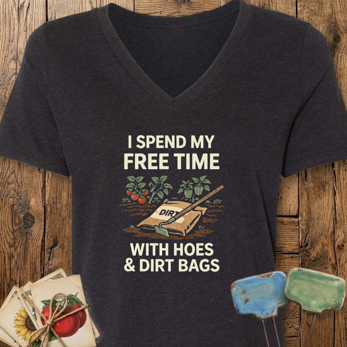 Printify V-Neck Black Heather / S Hoes & Dirt Bags V-Neck