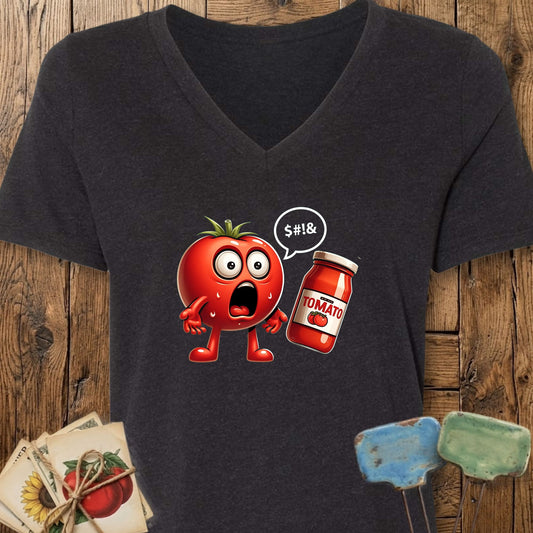 Printify V-Neck Black Heather / S Tomato Shock V-Neck