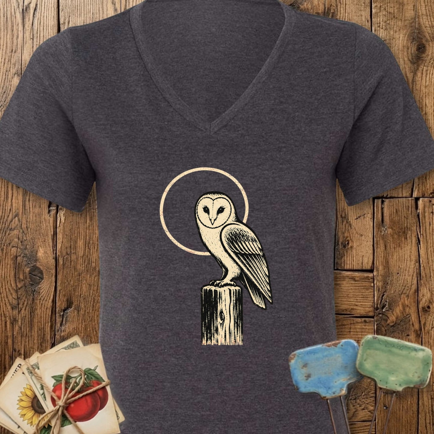Printify V-Neck Dark Grey Heather / S Moonlit Watch V-Neck