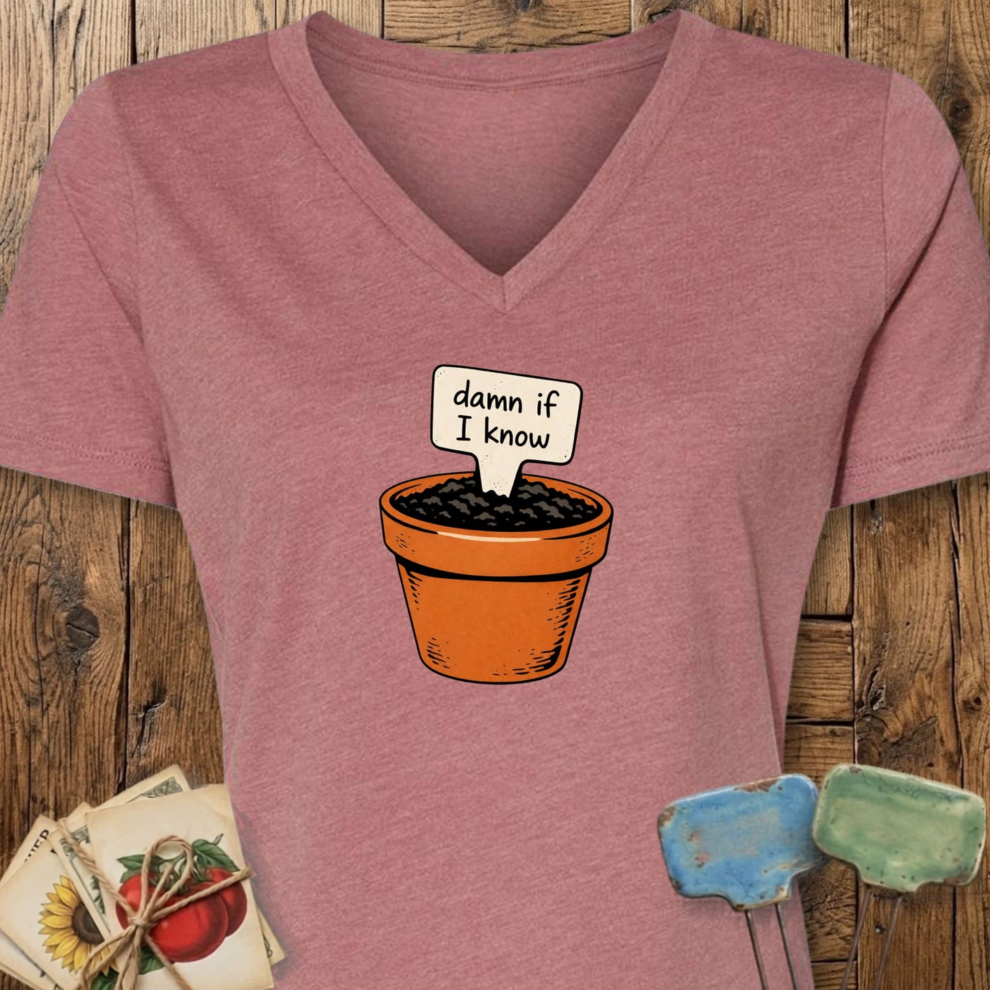 Printify V-Neck Heather Mauve / S Damn If I Know V-Neck