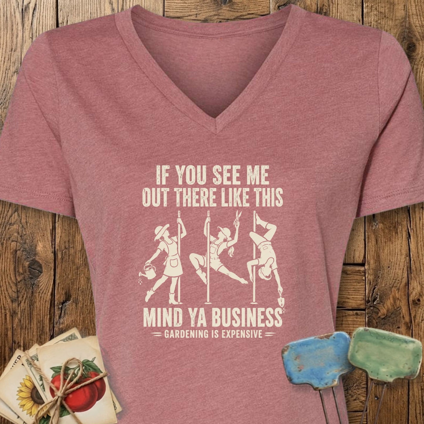 Printify V-Neck Heather Mauve / S Gardening is Expensive V-Neck